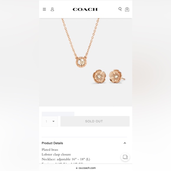 Open Circle Necklace And Tea Rose Stud Earrings Set - Picture 11 of 11